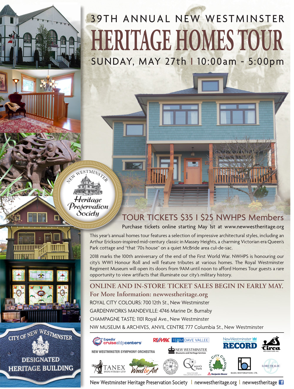 New Westminster Heritage Preservation Society - 2018 Heritage Homes Tour