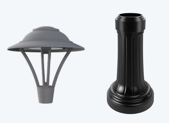 The cap and base design voted on by residents at the March 12, 2026 workshop for new heritage-inspired lamp standards